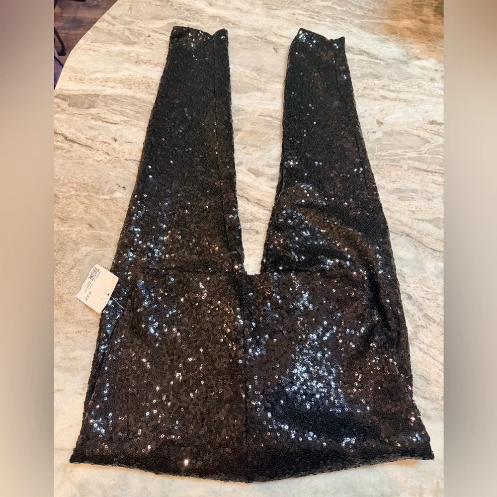 NWT Forever 21 Black Sequin Pants Women’s XS Party Night Out